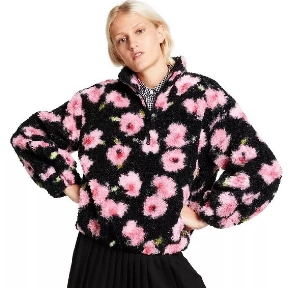 Sandy Liang Jackets & Blazers - Sandy Liang x Target Floral Print Sherpa Jacket